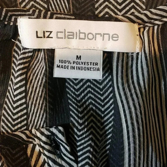 Liz Claiborne‎ M black/white sheer tunic - Picture 5 of 5